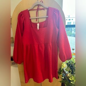 AMADI Anthropologie Esther Mini Dress Textured Babydoll